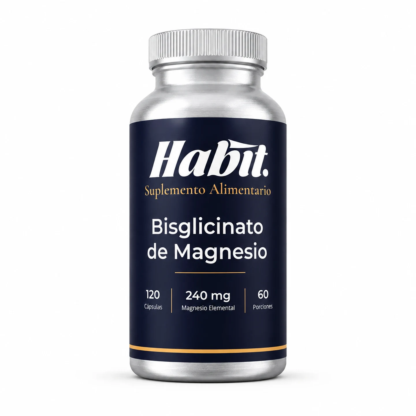 Frasco de Bisglicinato de Magnesio The Habit, 120 cápsulas.